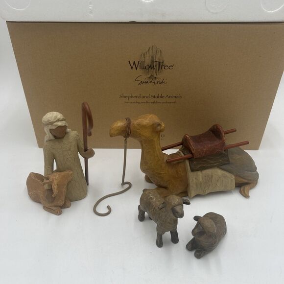 Willow Tree Susan Lordi Shepherd and Stable Animals Nativity Set w/ Box DEMDACO - Picture 4 of 6